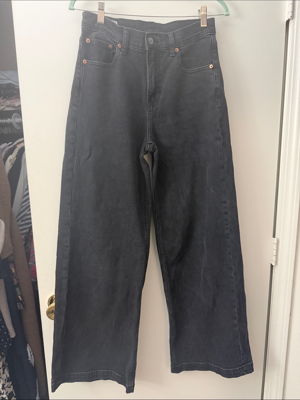 GAP Black Relaxed Wide-Leg Women's Jeans